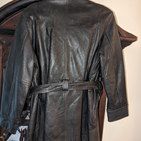 Here & Now New York Vintage Black Full Zip Heavy Weight Leather Jacket Size M - Picture 11 of 15
